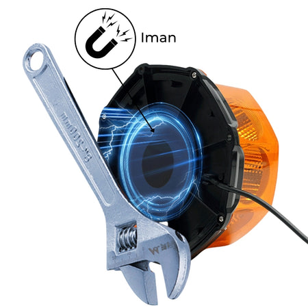 Baliza LED 12/24V con Imán – Luz de Emergencia Vehicular-Balizas-Multishop Uruguay