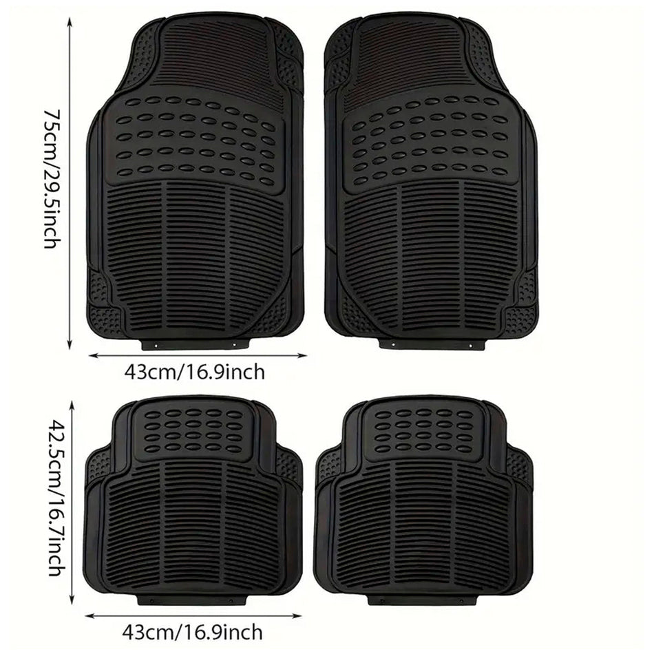 Juego Alfombras para autos en goma Universal 4 piezas flex-Alfombras Universales-Multishop Uruguay