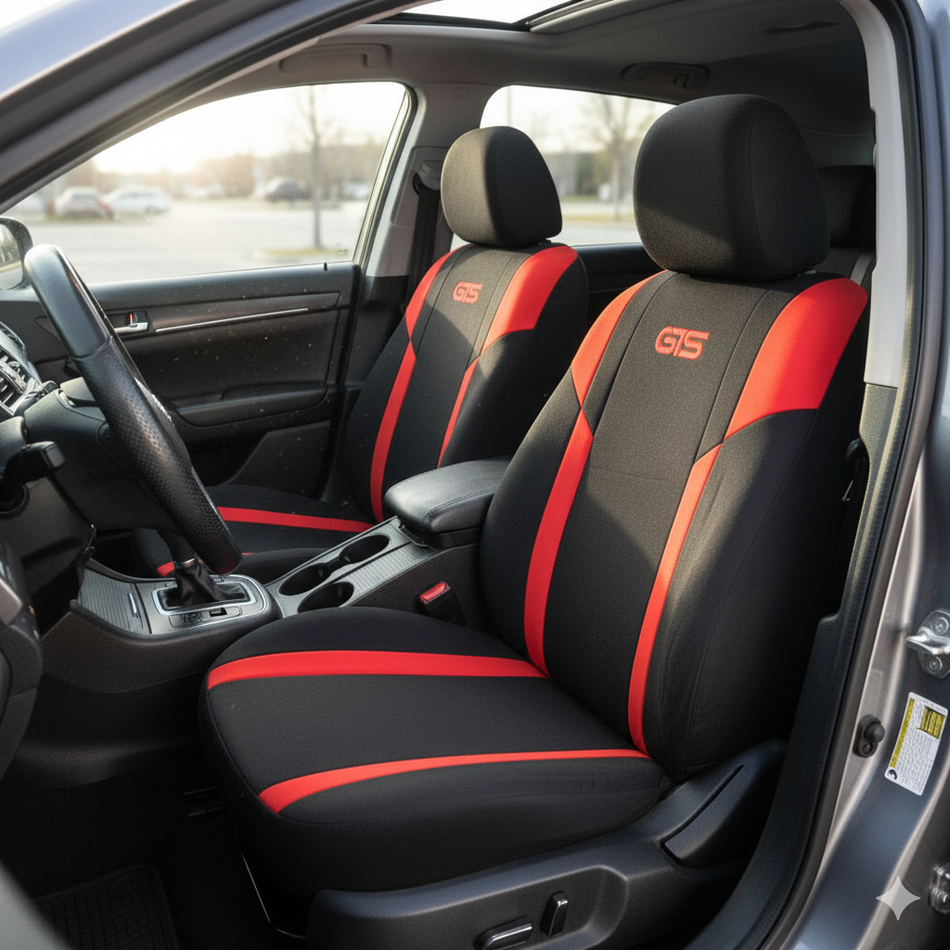 Juego de Cubreasientos para auto en Tela. Gris, Roja, Azul, Negra-Cubreasientos Universales-Multishop Uruguay