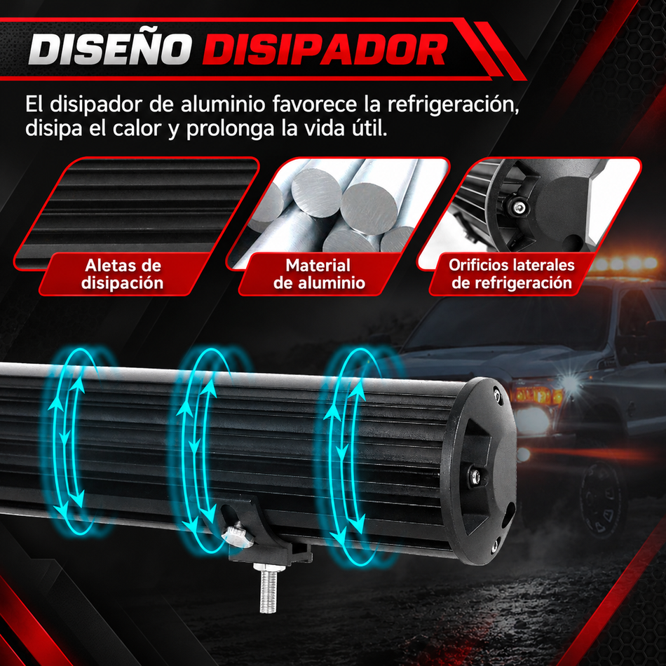 Barra LED con Flash 12/24V 72W 108W 144W 168W