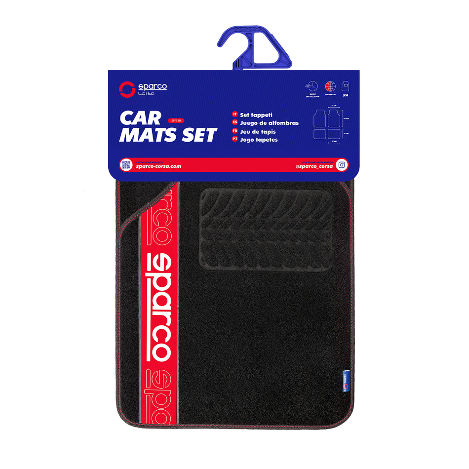 Combo Alfombras y Cubreasientos Pick Up Sparco Rojo