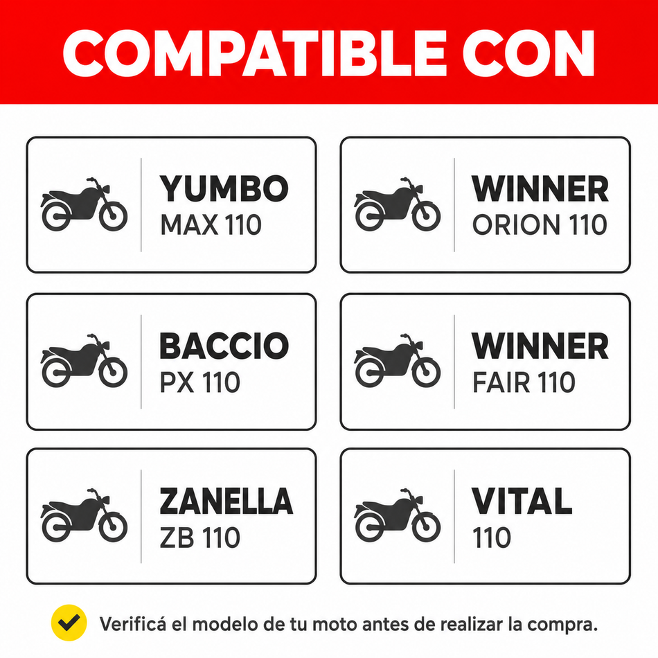 Árbol de Levas Moto 110 125 Con Freno