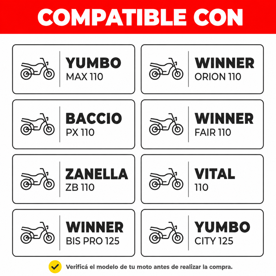 Árbol de Levas Moto 110 125 Con Freno