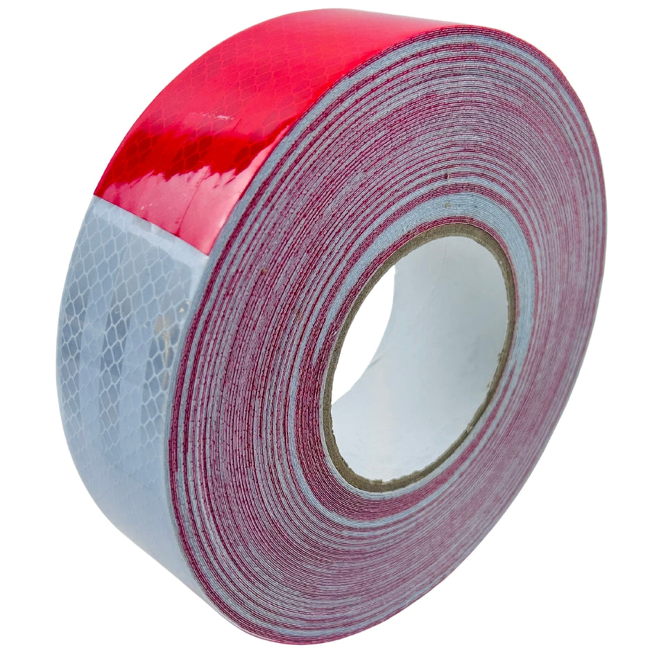 Cinta Reflectiva Roja/Blanca Rollo 5 cm x 45 mts