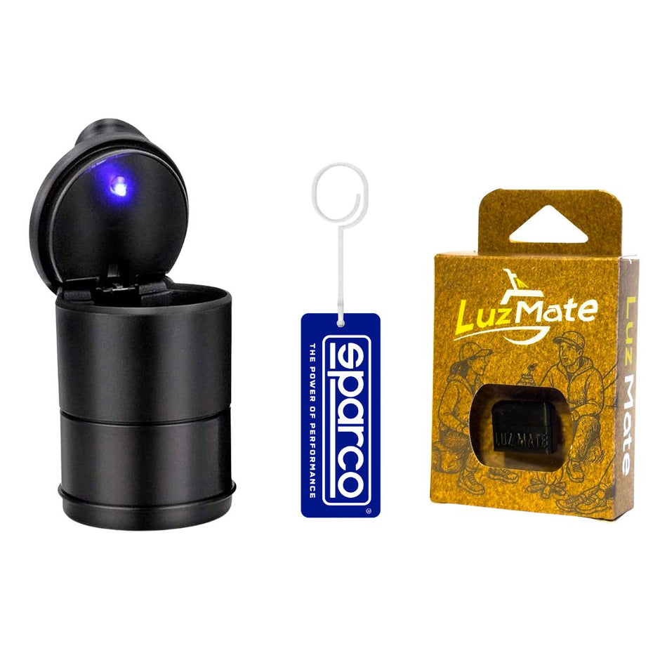 Combo Cenicero Auto + Luz Mate Bombilla + Perfumador