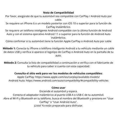 Adaptador CarPlay Android Auto Inalámbrico USB-Radios-Multishop Uruguay