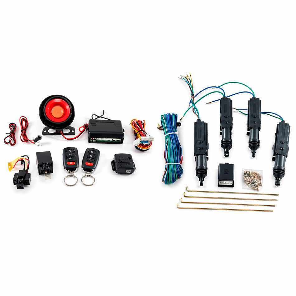 Alarma Auto + Cierre Central 4 Puertas con Control-Combos Seguridad-Multishop Uruguay