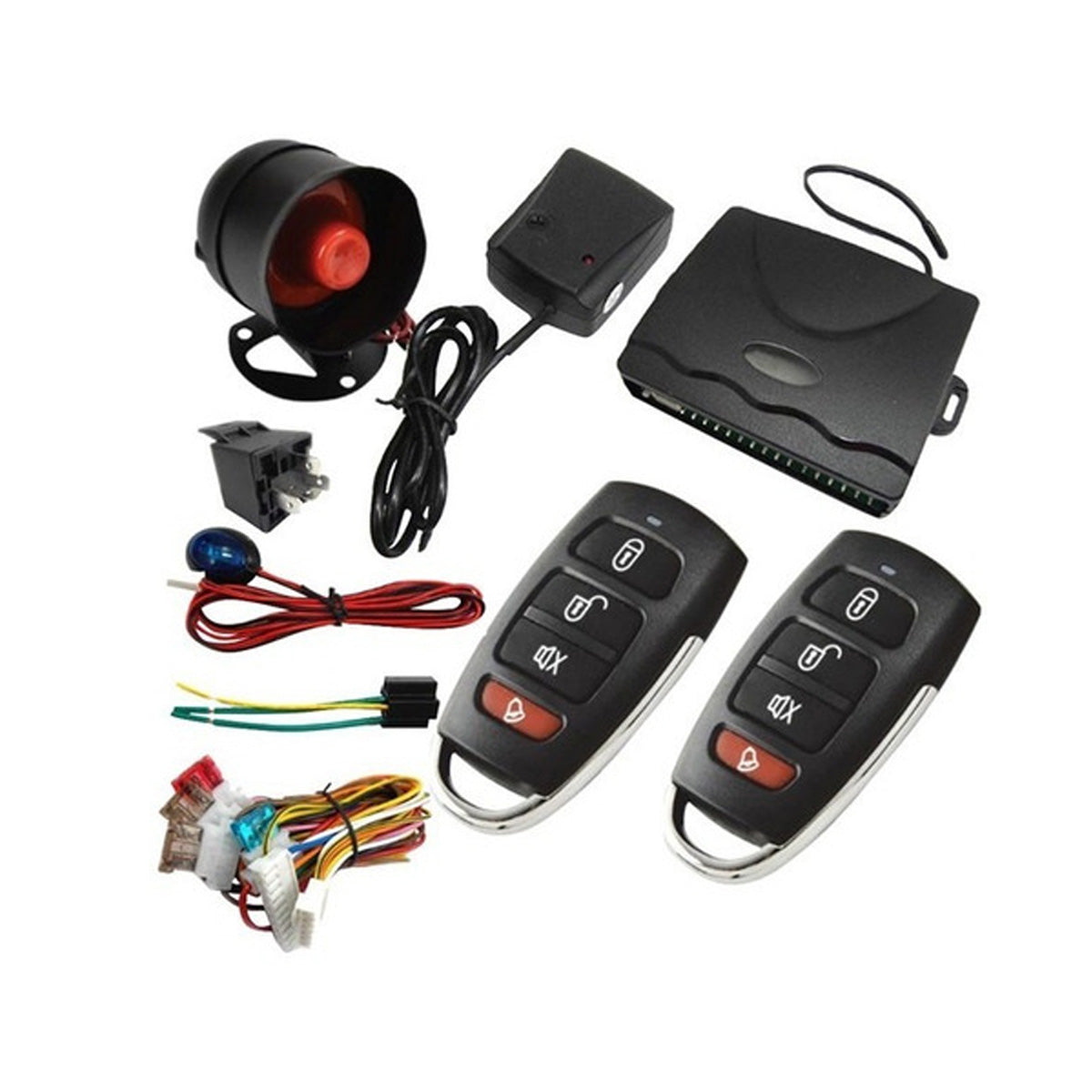 Alarma para auto con control remoto y sirena de alta potencia-Accesorios-Multishop Uruguay