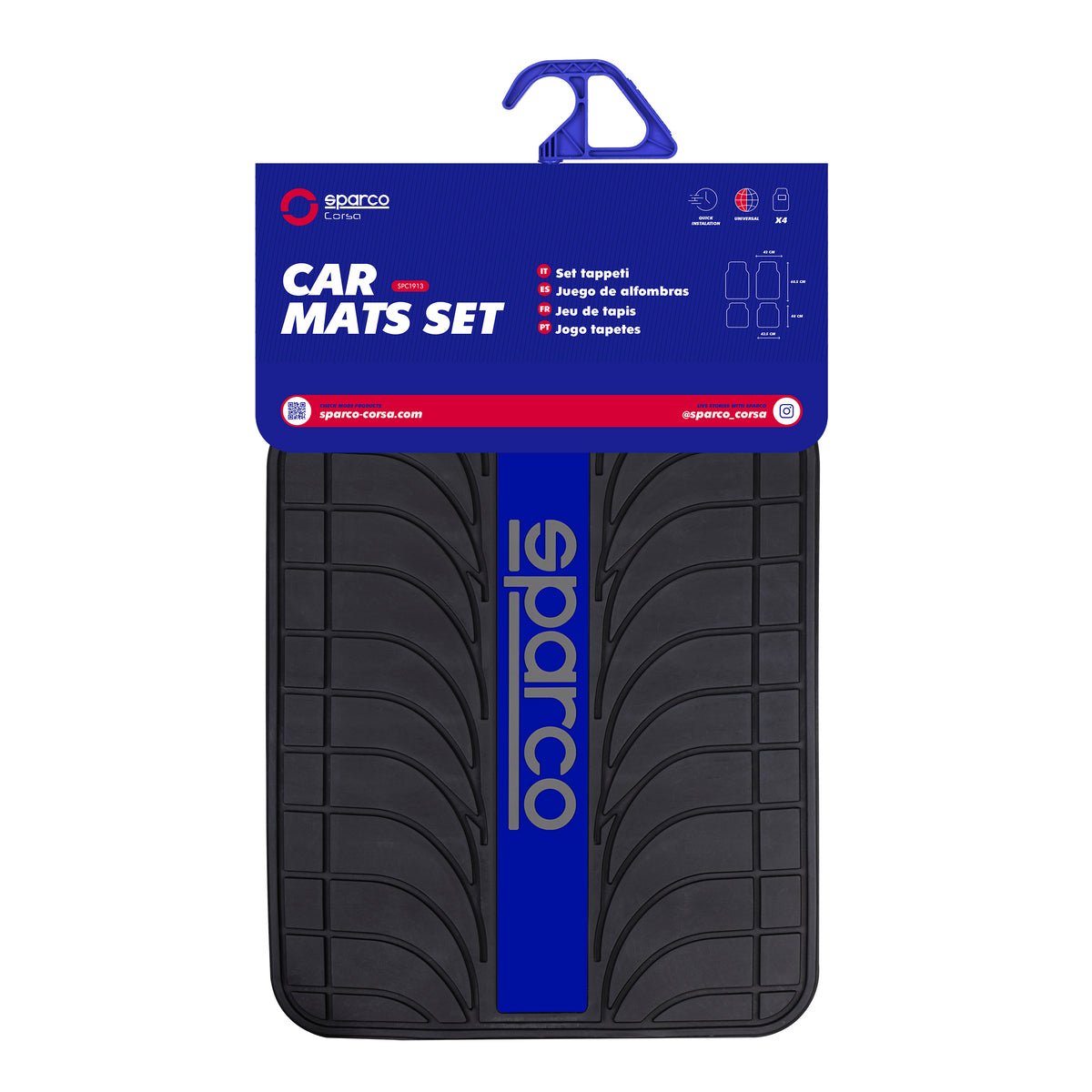Alfombras para Auto Sparco PVC Universal 4 piezas-Alfombras Universales-Multishop Uruguay