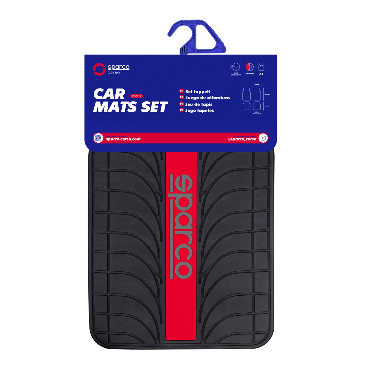 Alfombras para Auto Sparco PVC Universal 4 piezas-Alfombras Universales-Multishop Uruguay