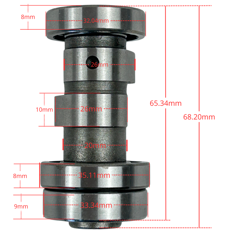 Árbol de Levas Moto 110 – 68 mm para 50cc-110cc-Árboles de levas motos-Multishop Uruguay
