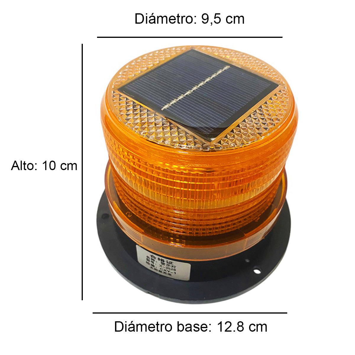 Baliza Magnética Solar Ámbar LED Estroboscópica-Accesorios-Multishop Uruguay