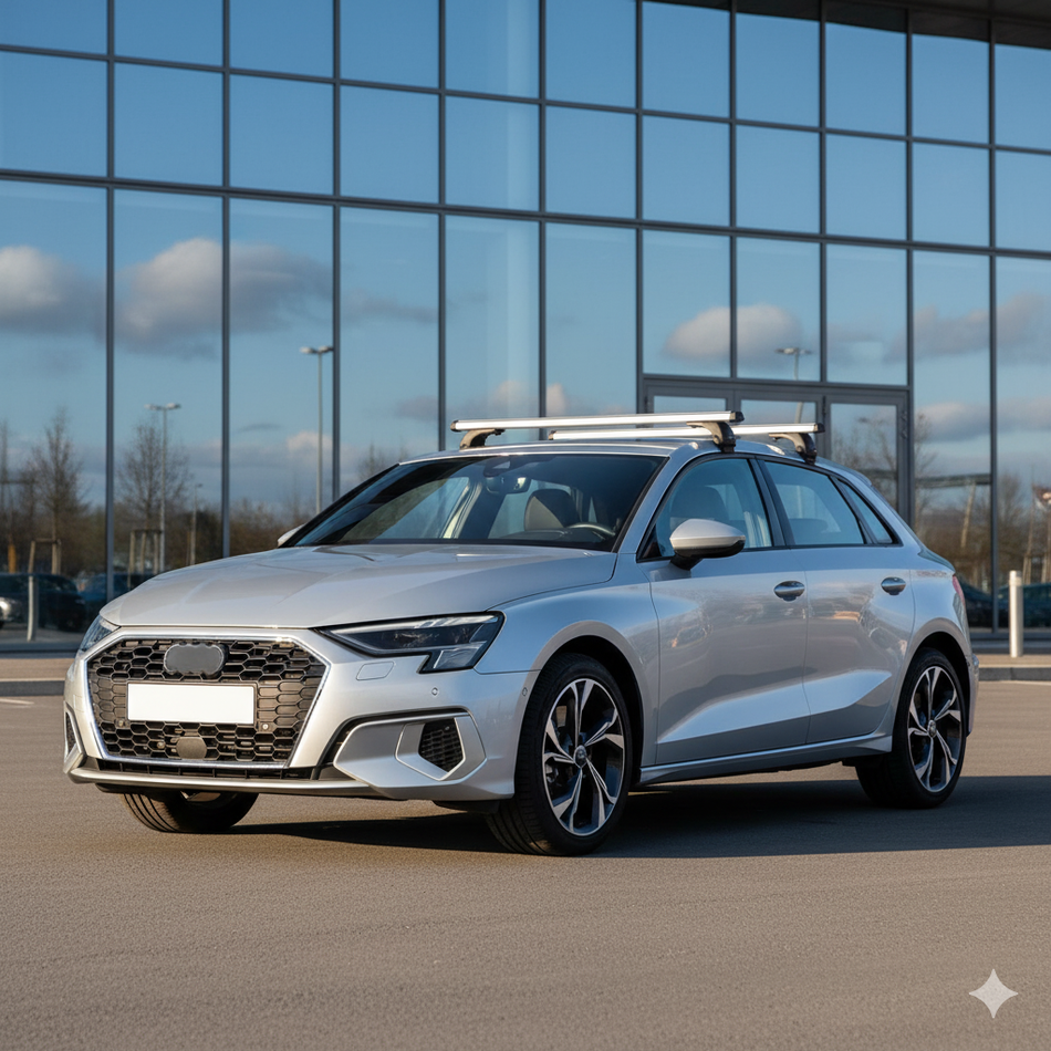 Barras de techo universales auto sin gotero 120cm-Portaequipajes-Multishop Uruguay