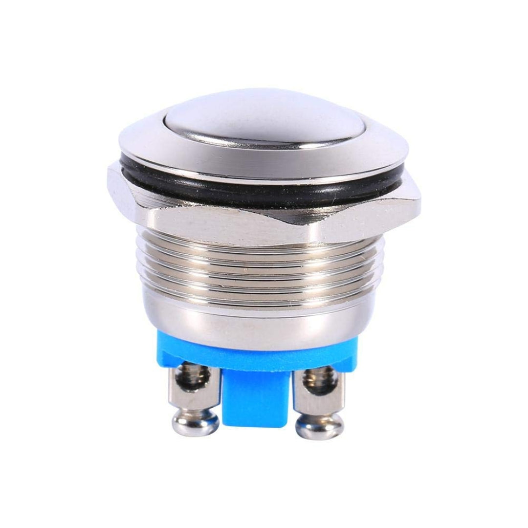 Botón arranque metálico 12V 19mm-Enchufes-Multishop Uruguay
