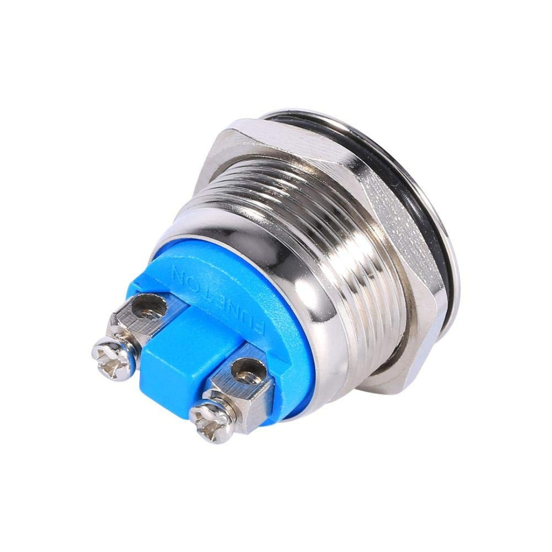 Botón arranque metálico 12V 19mm-Enchufes-Multishop Uruguay
