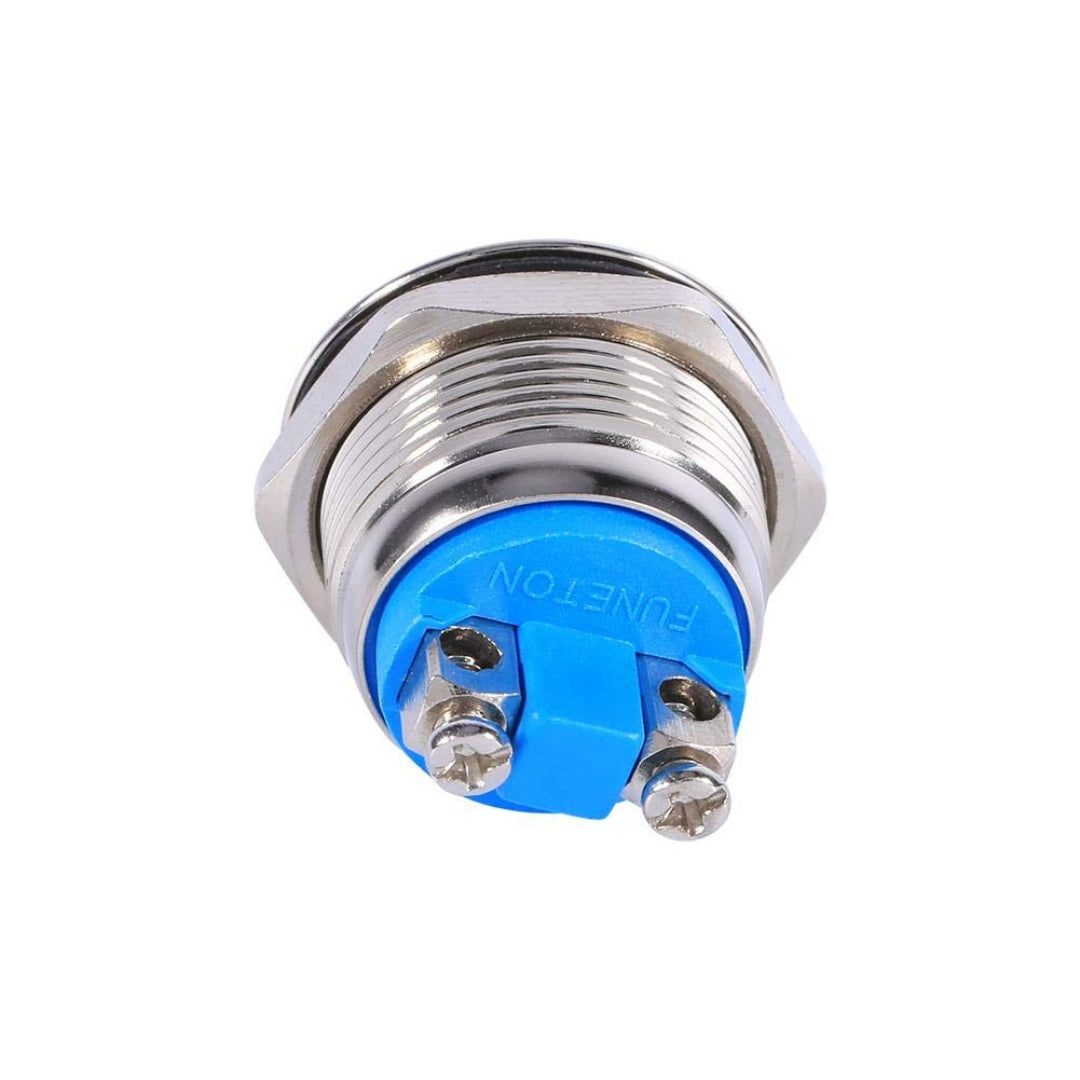 Botón arranque metálico 12V 19mm-Enchufes-Multishop Uruguay