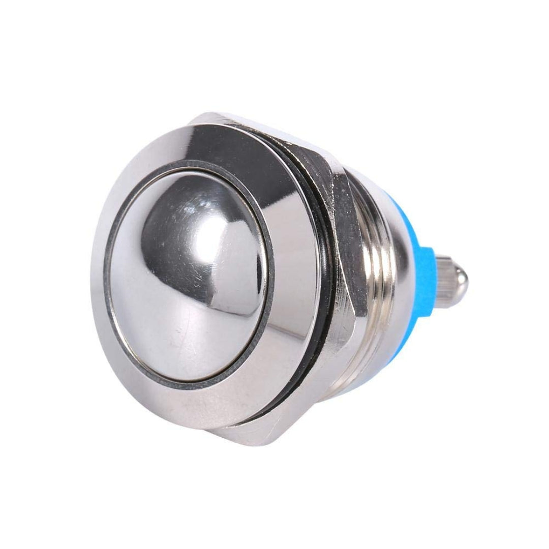 Botón arranque metálico 12V 19mm-Enchufes-Multishop Uruguay