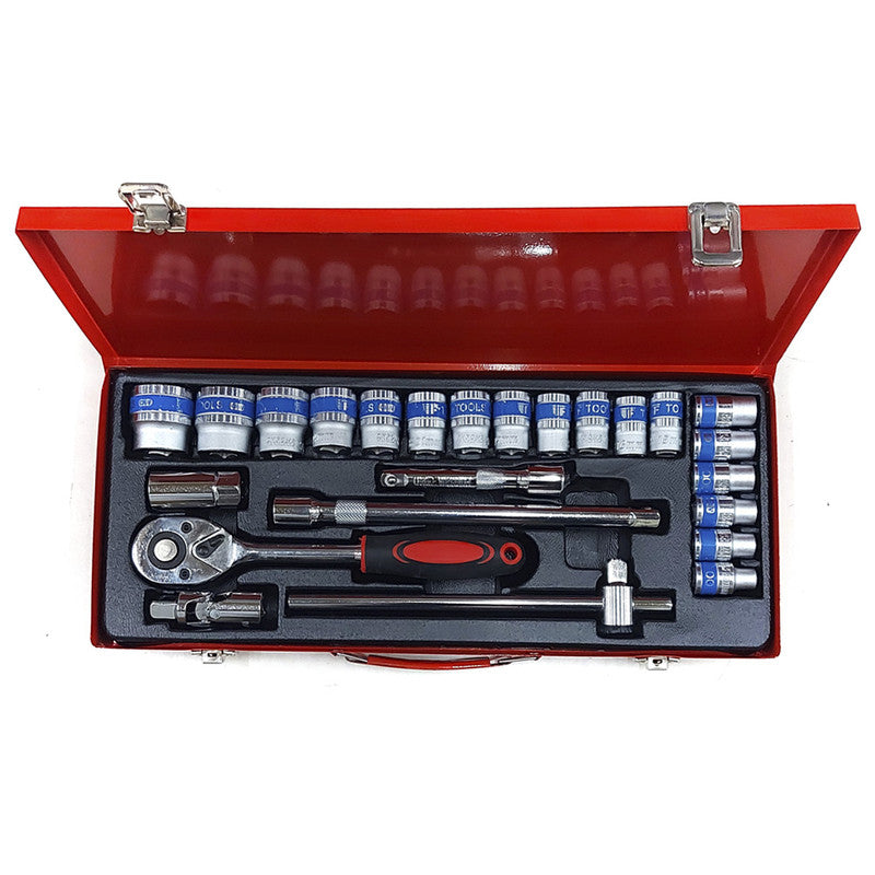 Caja dados 1/2 24 piezas hexagonal 8 a 32 mm criquet - alargue-Dado Impacto-Multishop Uruguay