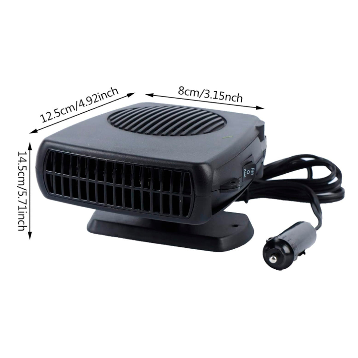 Caloventilador desempañador portátil 12V para auto-Accesorios-Multishop Uruguay
