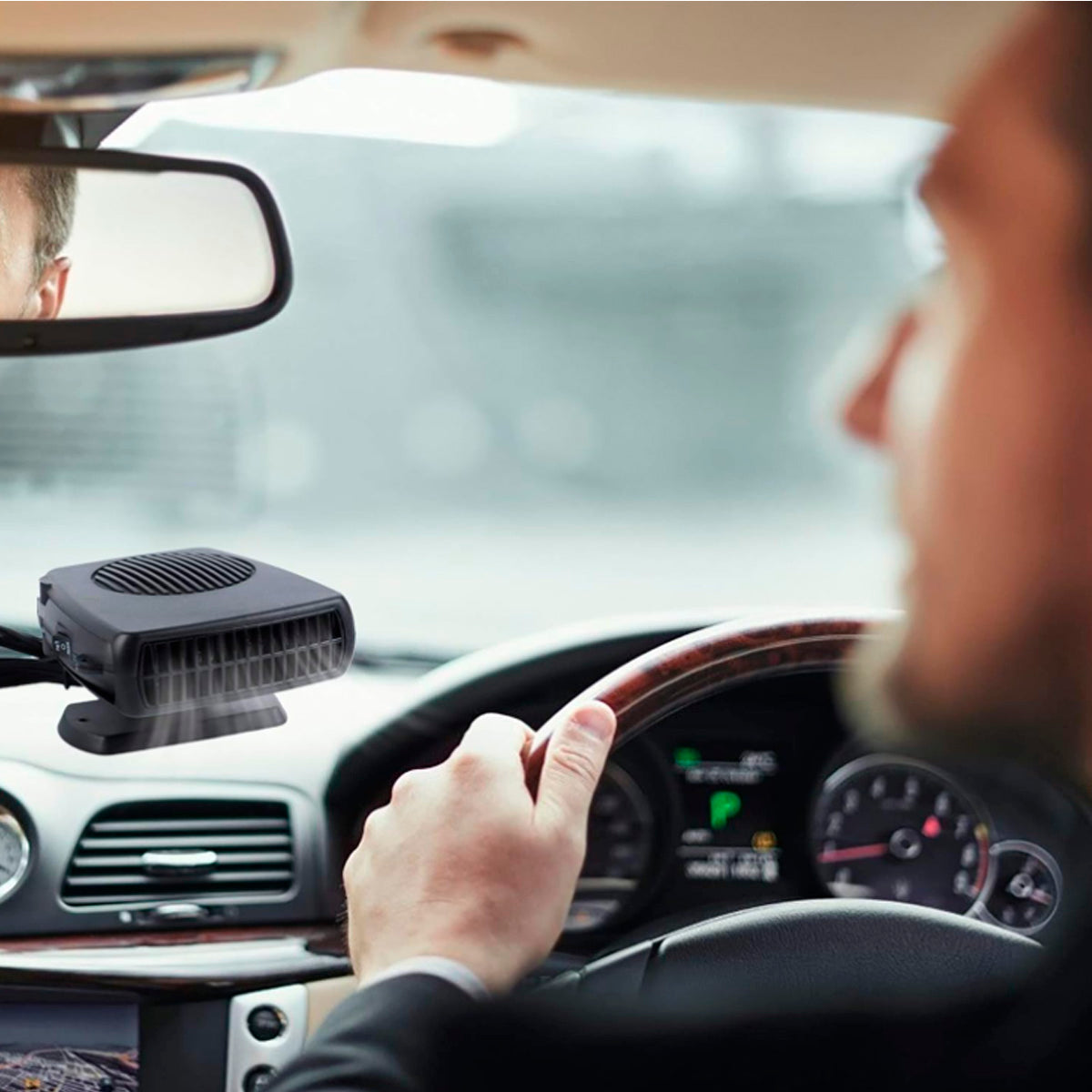 Caloventilador desempañador portátil 12V para auto-Accesorios-Multishop Uruguay