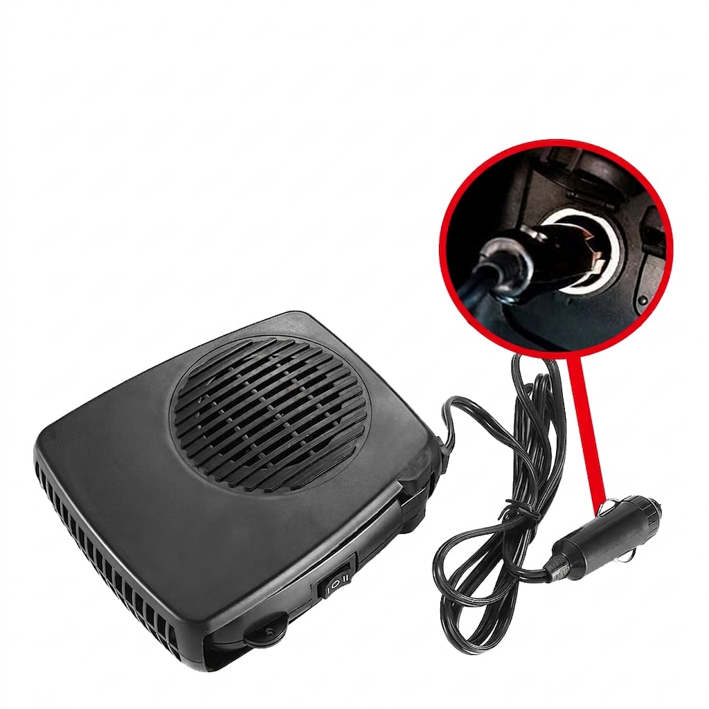 Caloventilador desempañador portátil 12V para auto-Accesorios-Multishop Uruguay