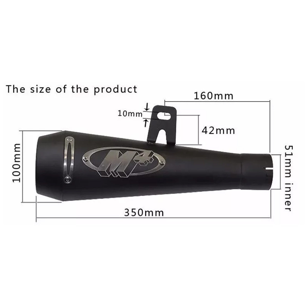 Caño Escape Moto 350 Mm Negro-Escape Moto-Multishop Uruguay