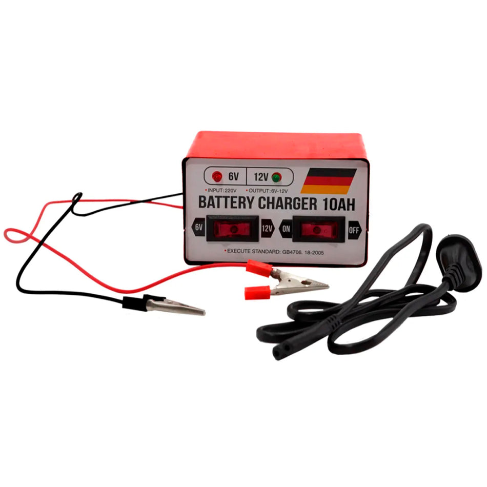 Cargador de Baterías 10A 6V/12V – Rápido y Seguro-Cargador-Multishop Uruguay