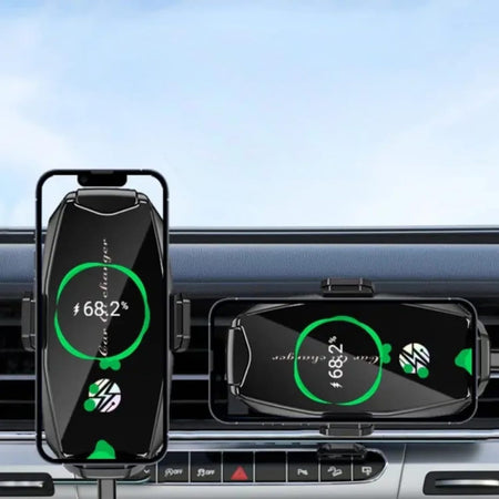 Cargador Inalámbrico para Celular+ Soporte Sensor Automático-Accesorios-Multishop Uruguay