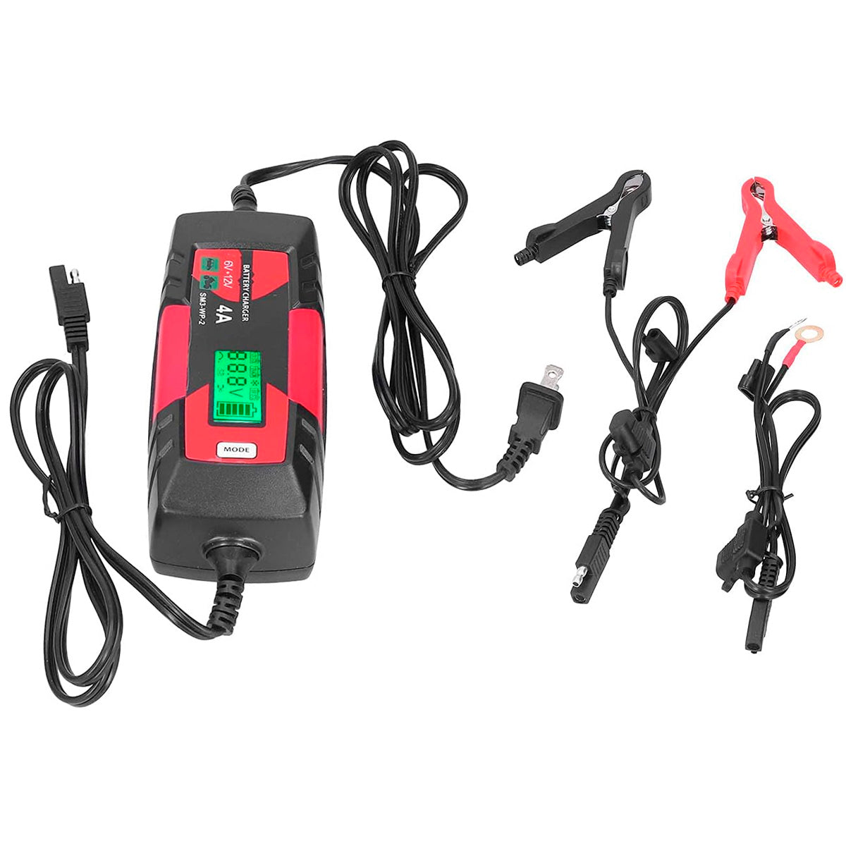 Cargador Inteligente Batería Auto 12V 4A AGM GEL-Cargador/Arrancador-Multishop Uruguay