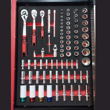 Carro Gabinete Taller Con 7 Cajones 245 Piezas-Carro Taller-Multishop Uruguay