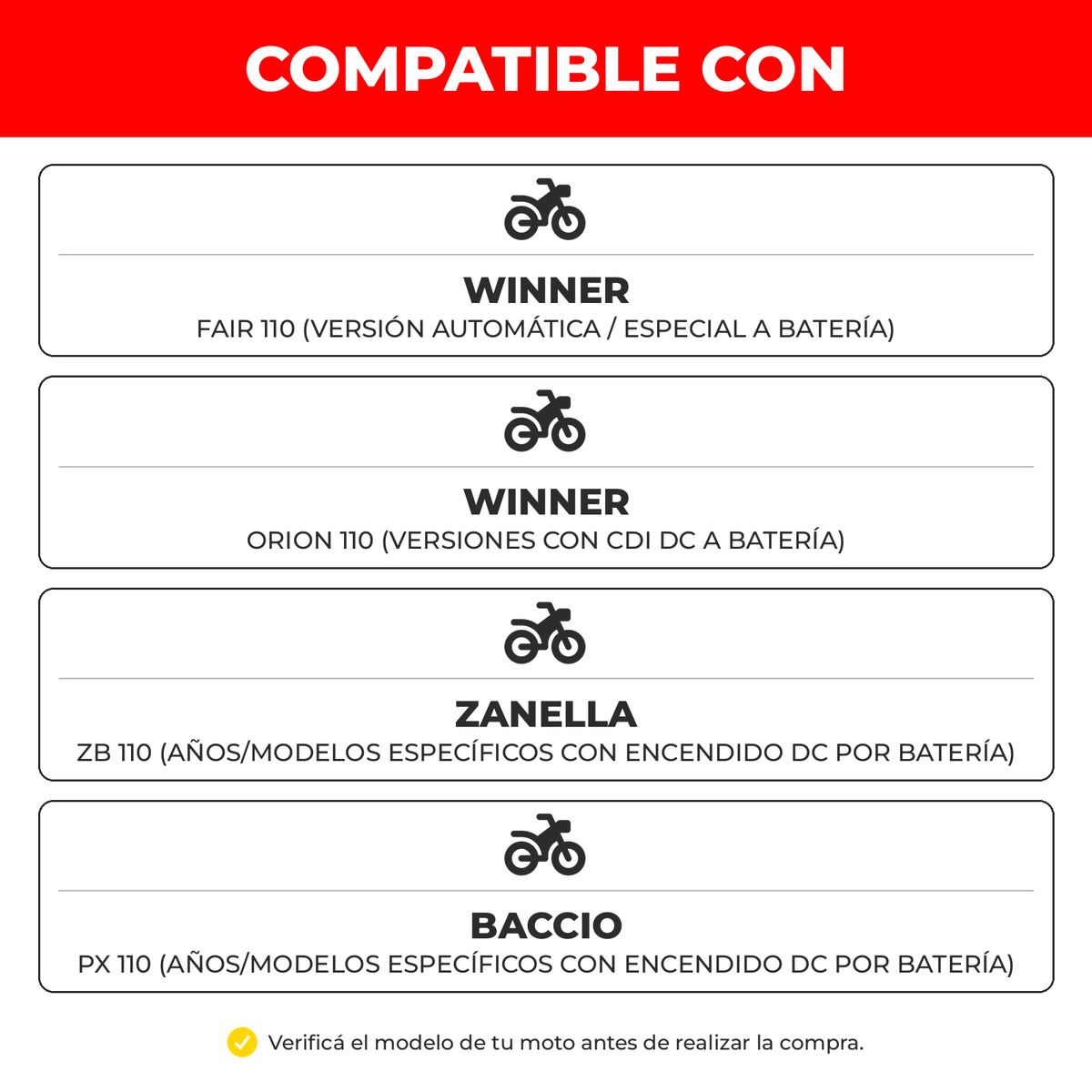CDI Moto 110 4 Terminales DC a Batería-Módulos CDI motos-Multishop Uruguay