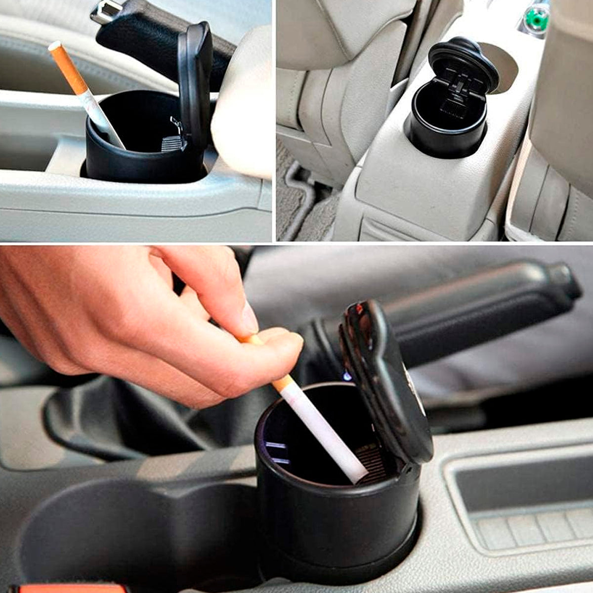 Cenicero de auto con luz led universal para Posa Vaso-Accesorios-Multishop Uruguay