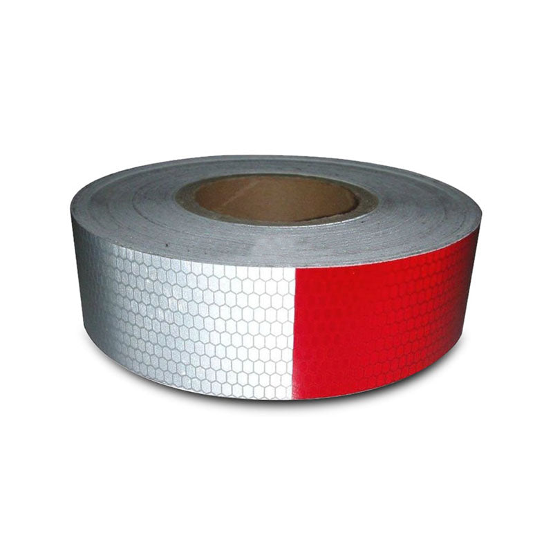 Cinta Reflectiva 2" Rojo/Blanco Rollo 45,70 Metros-Accesorios-Multishop Uruguay