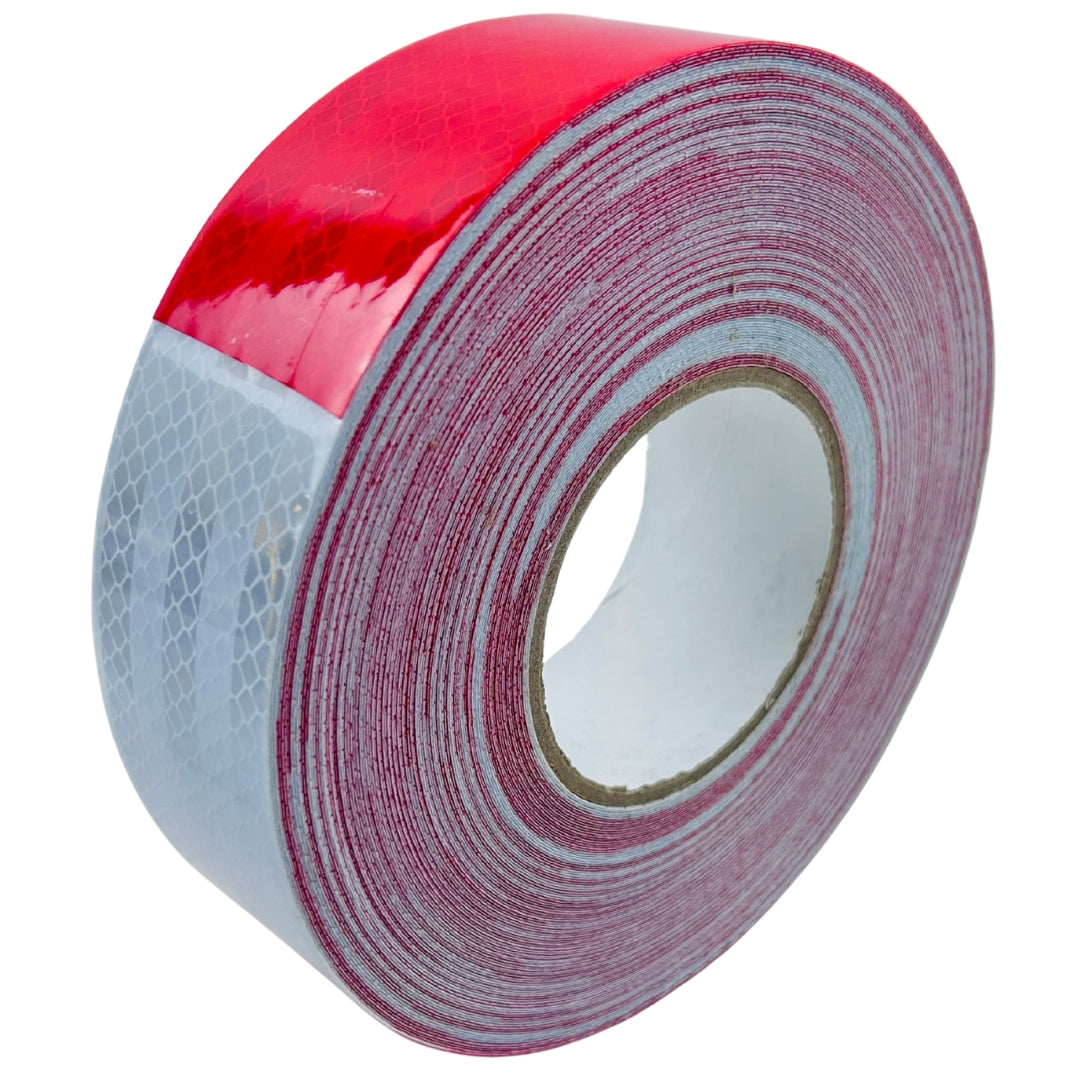 Cinta Reflectiva Roja/Blanca Rollo 5 cm x 45 mts-Cintas Reflectivas-Multishop Uruguay
