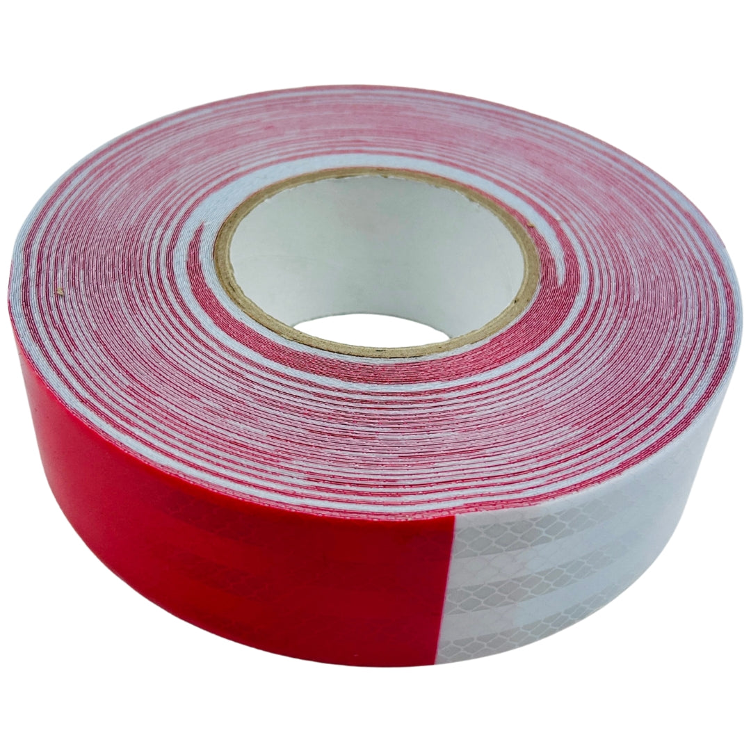 Cinta Reflectiva Roja/Blanca Rollo 5 cm x 45 mts-Cintas Reflectivas-Multishop Uruguay