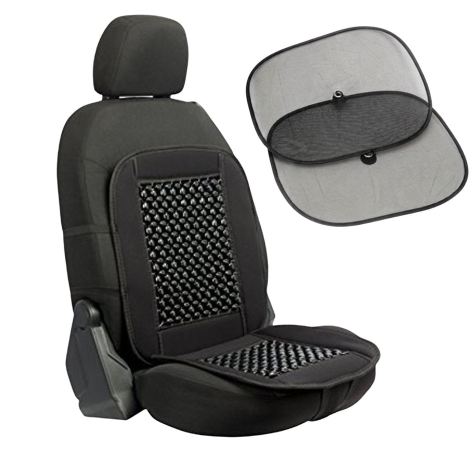 Combo Cubreasiento Bolitas + Parasoles para Auto-Combos Accesorios-Multishop Uruguay