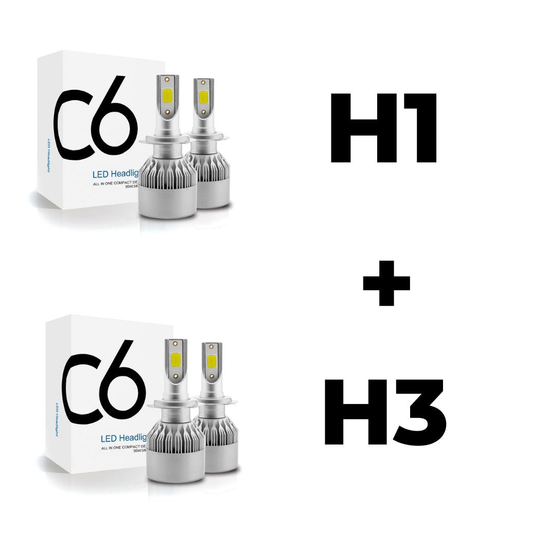 Combo Kit LED H1 + Kit LED H3-Combos Iluminacion-Multishop Uruguay
