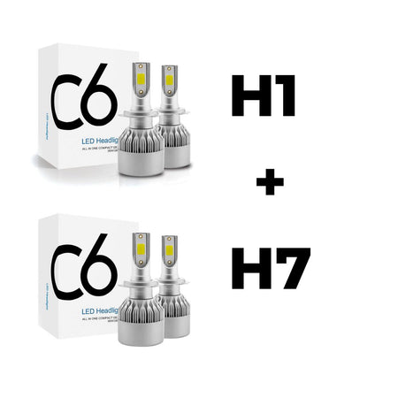 Combo Kit LED H1 + Kit LED H7-Combos Iluminacion-Multishop Uruguay