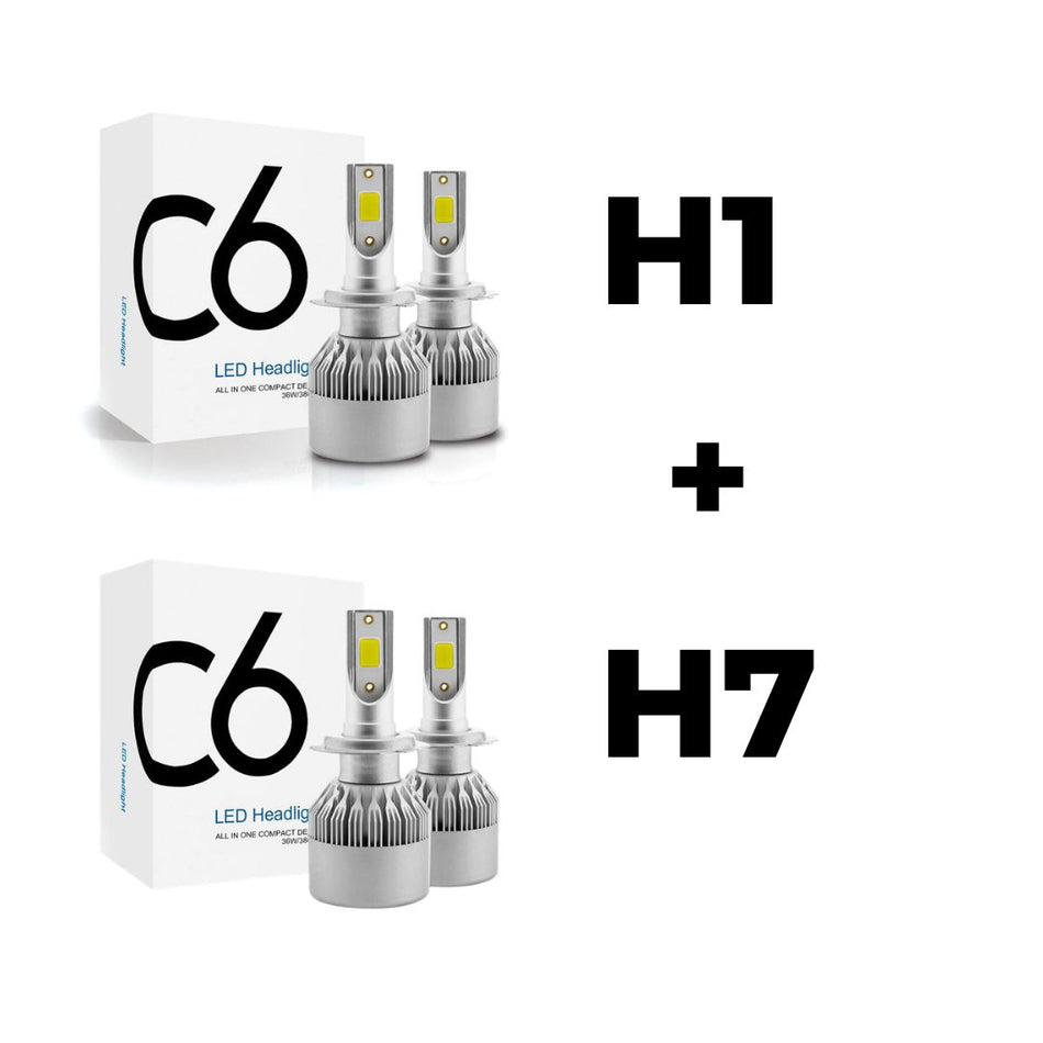 Combo Kit LED H1 + Kit LED H7-Combo Iluminacion-Multishop Uruguay