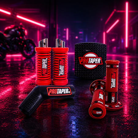 Combo Puños + Posapie + Protectores Protaper Roja-Combos Motos-Multishop Uruguay