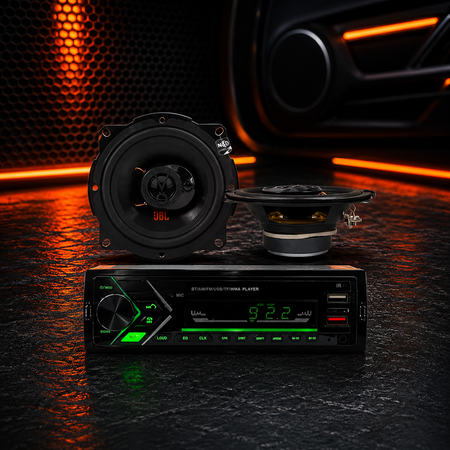 Combo Radio 1 Din Bluetooth + Parlantes JBL 5 Pulgadas-Combos Audio-Multishop Uruguay