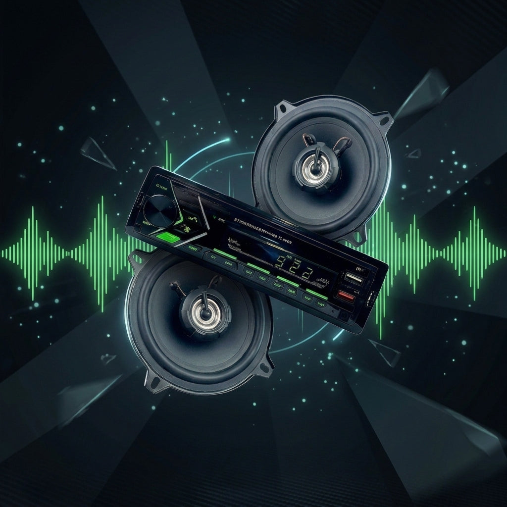 Combo - Radio 1 Din + Parlantes 5 Pulgadas 60W-Combos Audio-Multishop Uruguay