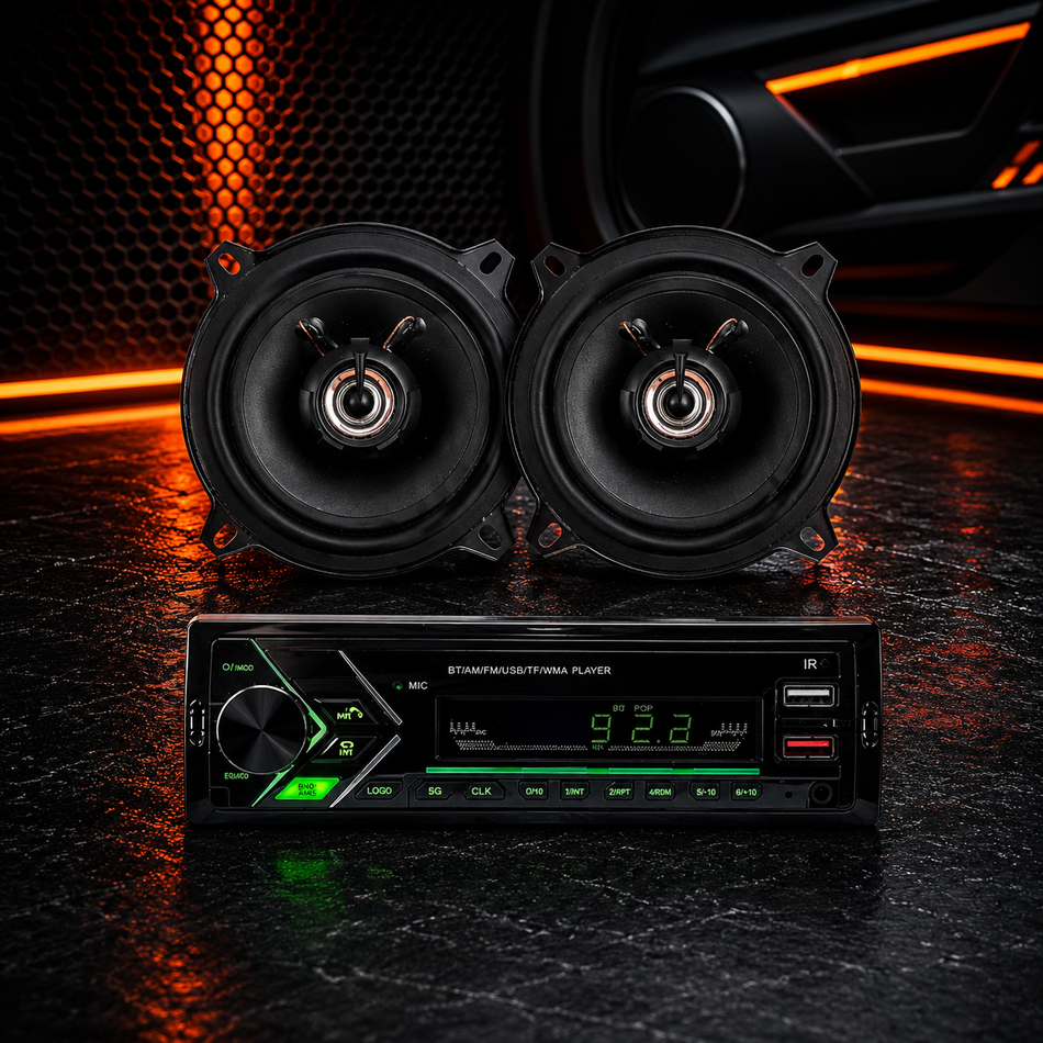 Combo - Radio 1 Din + Parlantes 5 Pulgadas 60W-Combos Audio-Multishop Uruguay