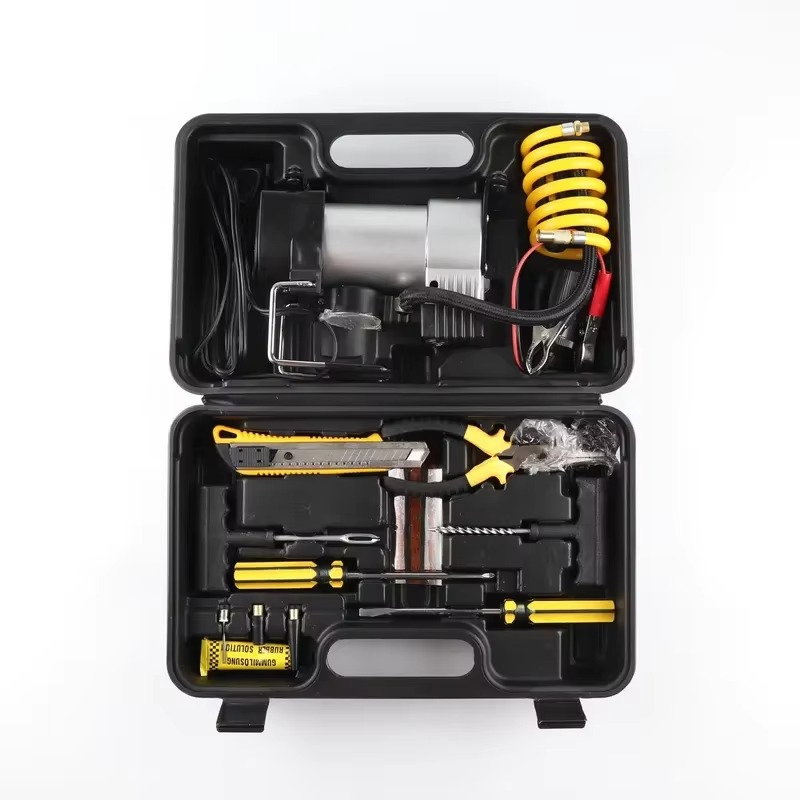 Compresor 12V Doble Cilindro + Kit Repara Neumáticos-Infladores-Multishop Uruguay