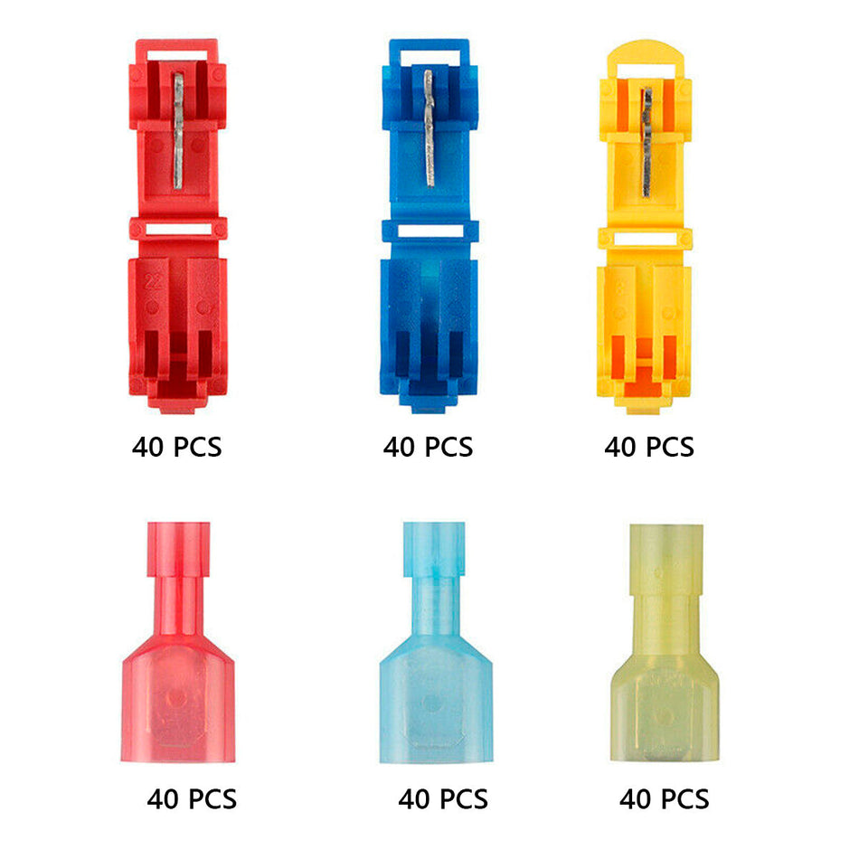 Conector De Empalme Cable T-tap 120 Terminales 3 medidas-Portalamparas Y Terminales-Multishop Uruguay
