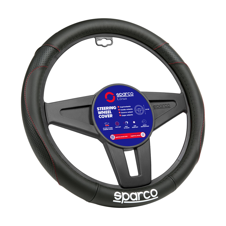 Cubre Volante Sparco de Cuero 38 cm Universal Deportivo-Cubrevolantes-Multishop Uruguay