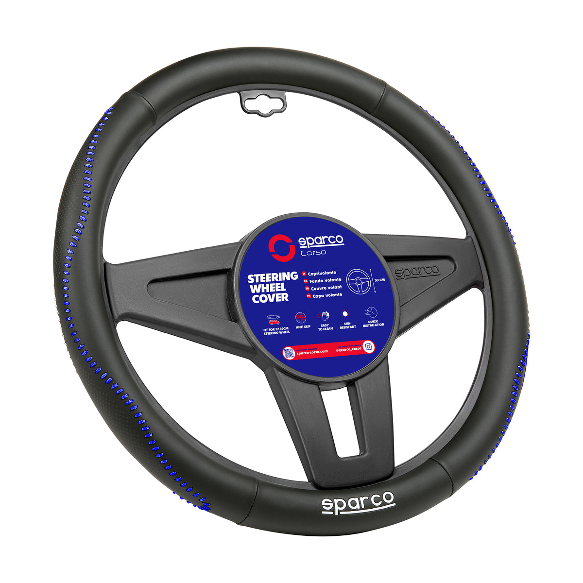 Cubre Volante Sparco Deportivo 38 cm Universal-Cubrevolantes-Multishop Uruguay