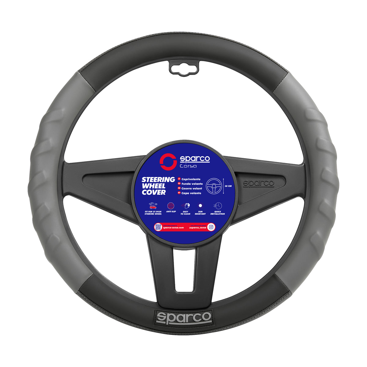 Cubre Volante Sparco Deportivo 38 cm Universal-Cubrevolantes-Multishop Uruguay