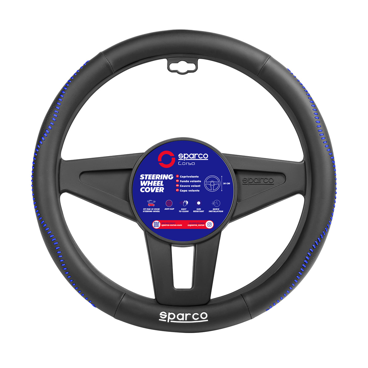Cubre Volante Sparco Deportivo 38 cm Universal-Cubrevolantes-Multishop Uruguay