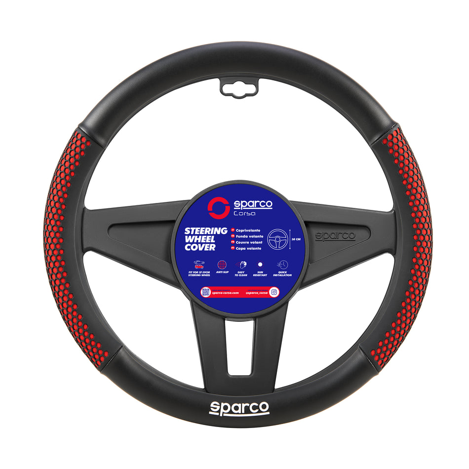 Cubre Volante Sparco PVC Perforado 38 cm Universal-Cubrevolantes-Multishop Uruguay